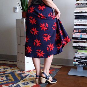 Floral Banana Republic midi skirt